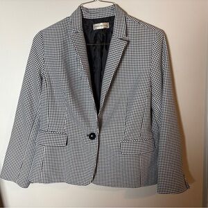 Evan Picone Classic Black and White Checkered Blazer